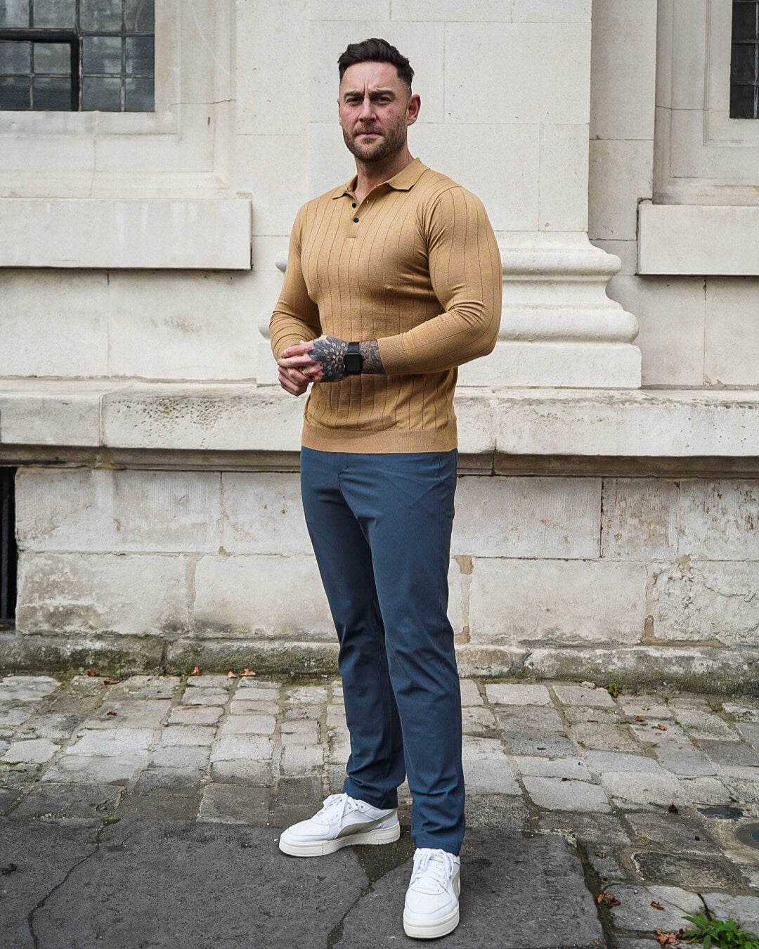 Henry | Maglione in Mistura di Lana con Motivo Verticale