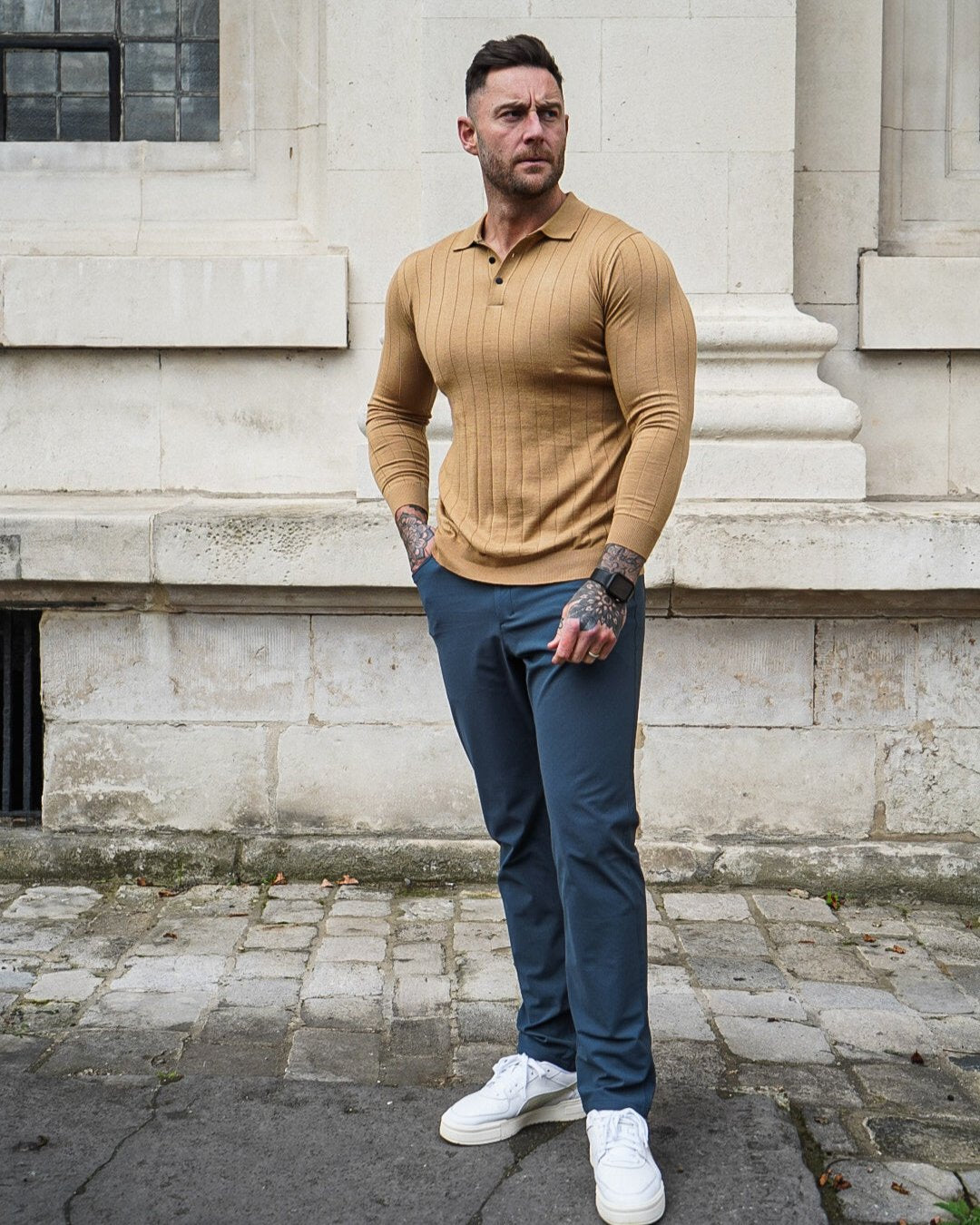 Henry | Maglione in Mistura di Lana con Motivo Verticale