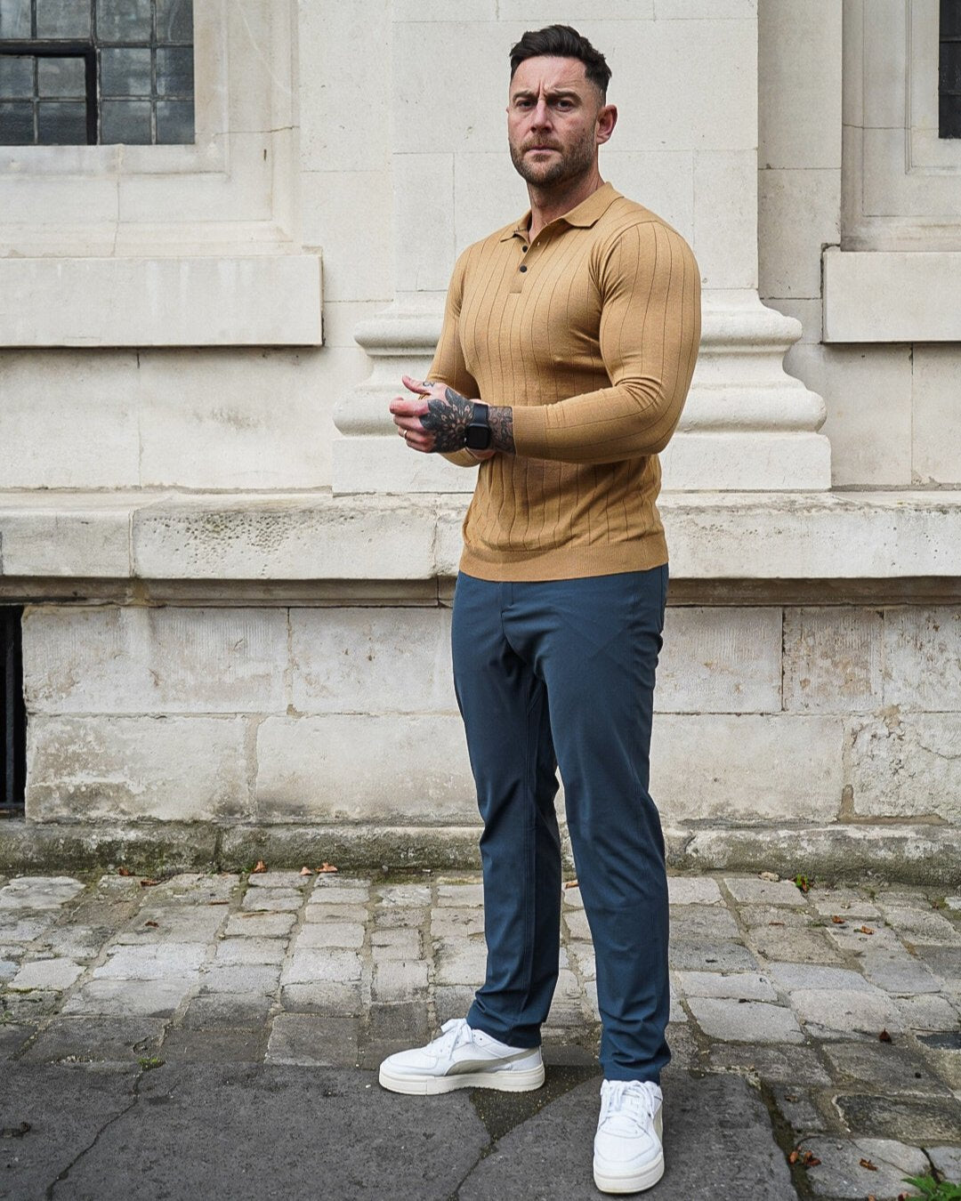 Henry | Maglione in Mistura di Lana con Motivo Verticale