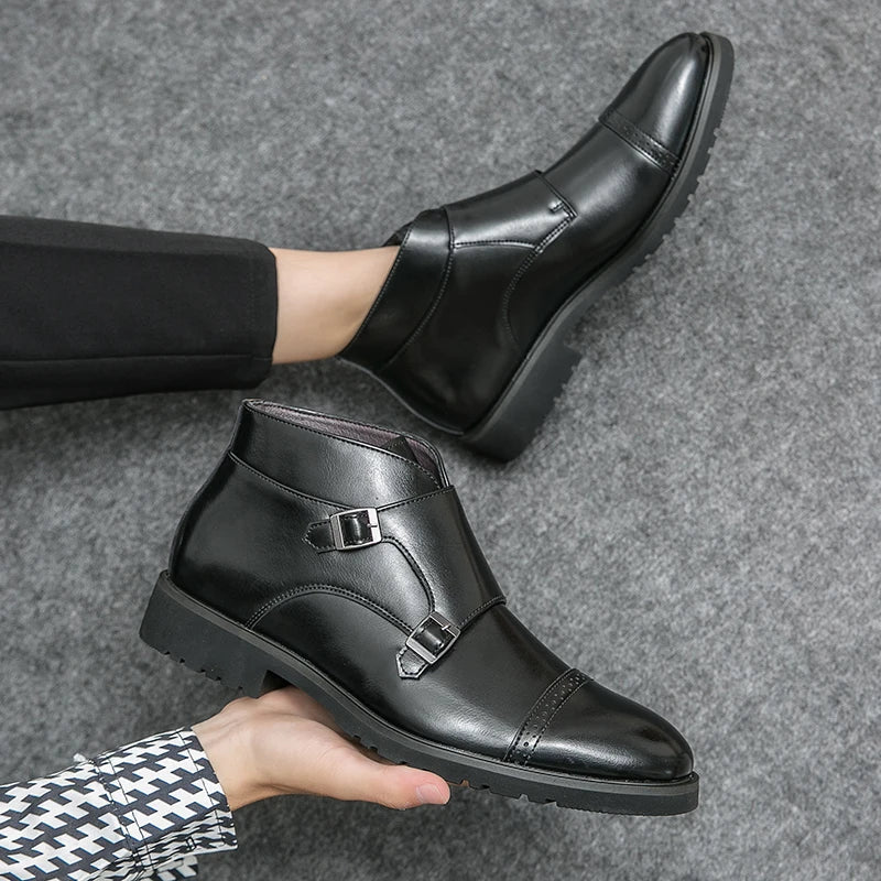 Darell | Stivali in pelle a doppio monk con cinturini