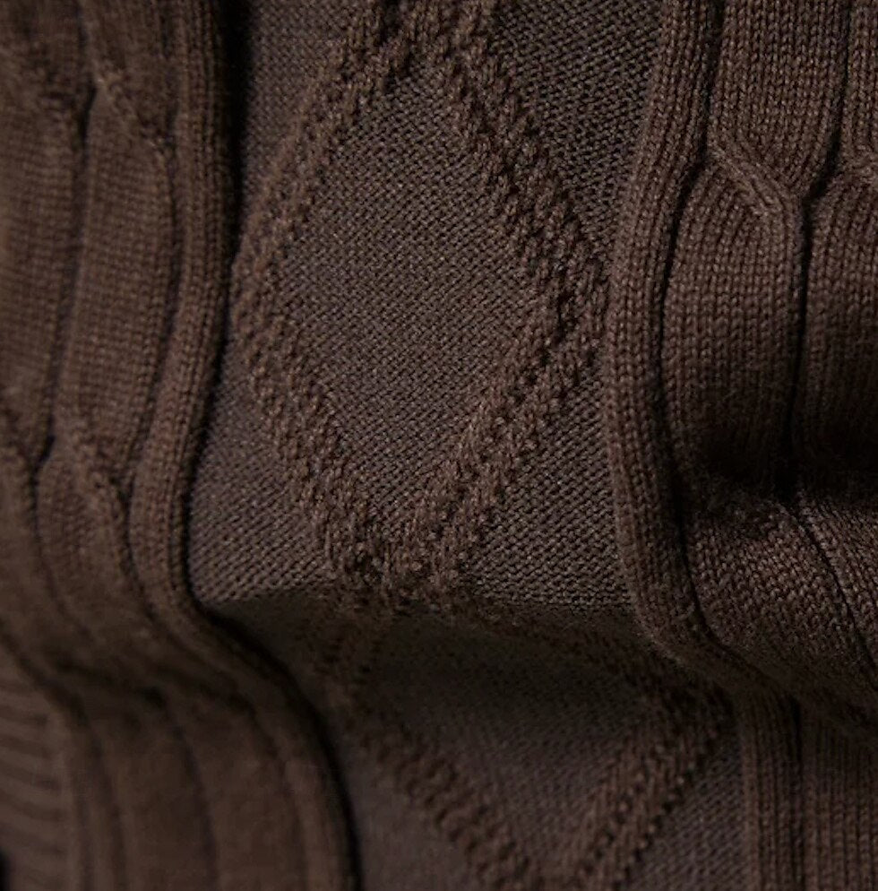 Rowan | Cardigan con Collo Rolled a Maglia