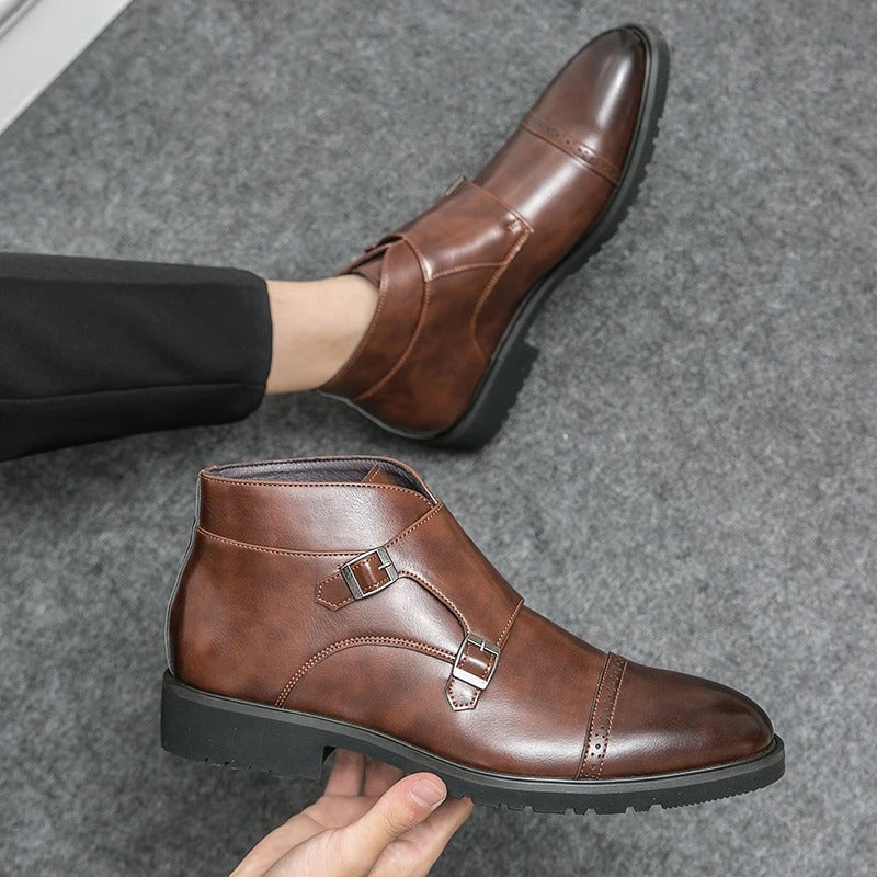 Darell | Stivali in pelle a doppio monk con cinturini