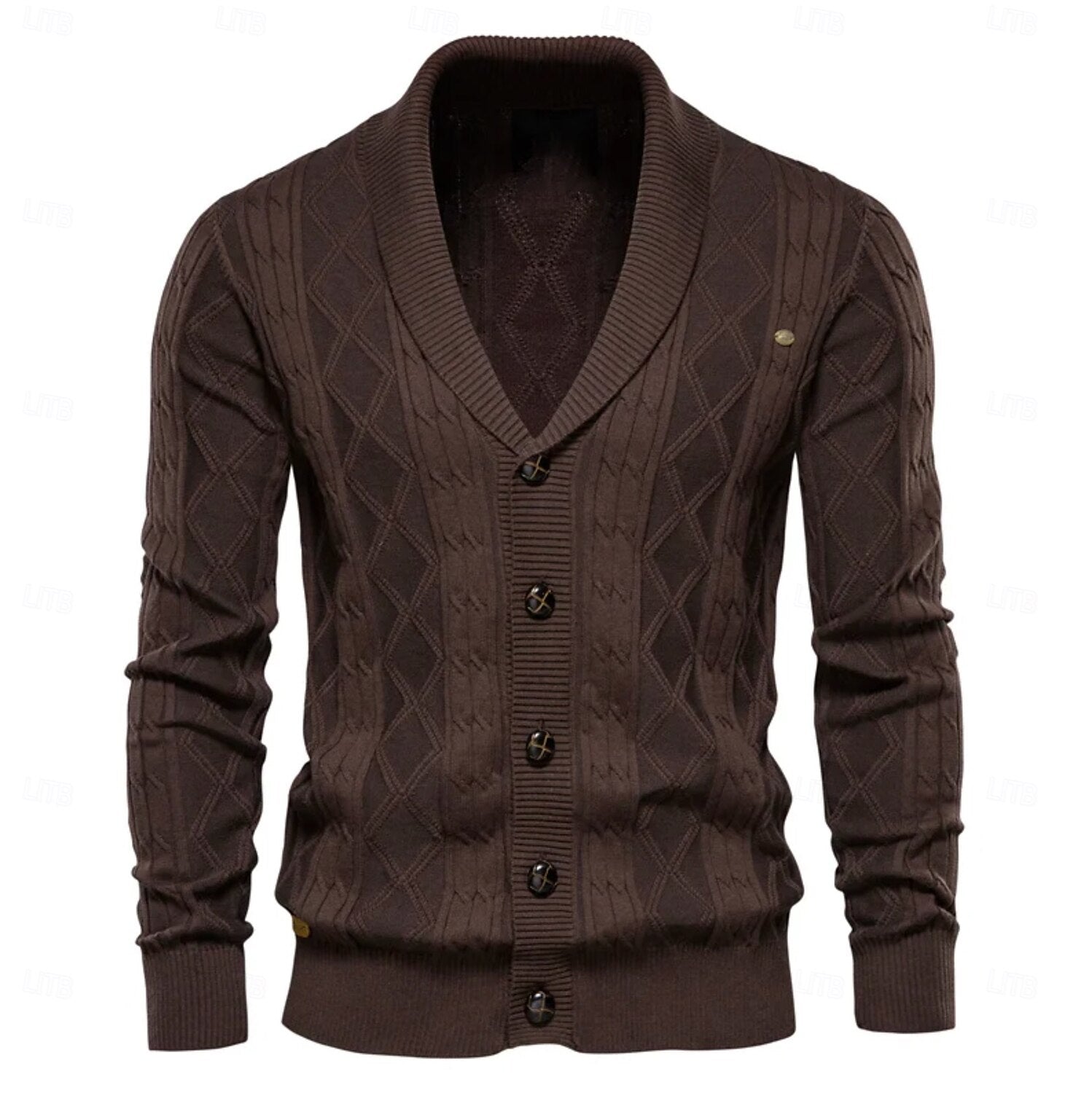 Rowan | Cardigan con Collo Rolled a Maglia