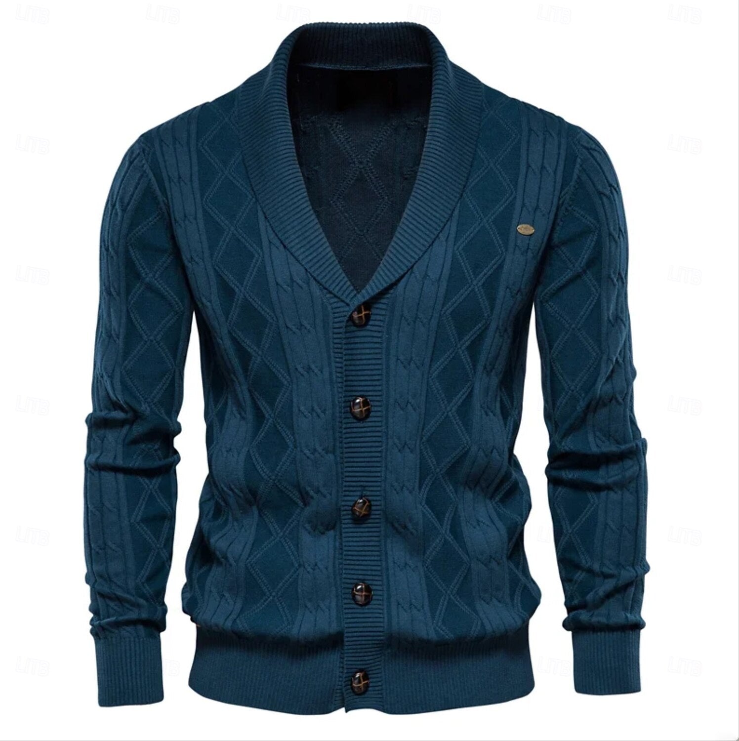 Rowan | Cardigan con Collo Rolled a Maglia