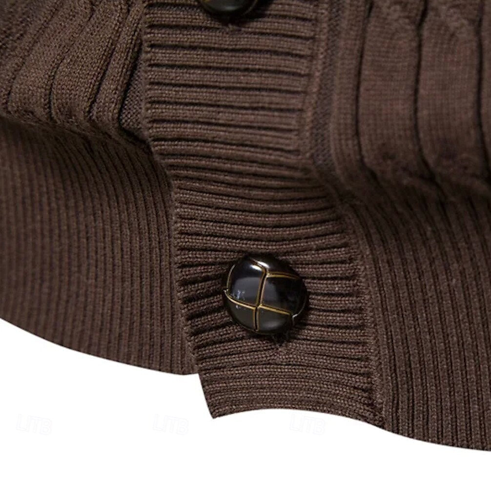 Rowan | Cardigan con Collo Rolled a Maglia