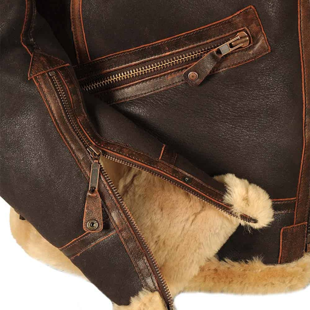 Logan™ | Giacca Aviatore da Uomo | Con Fodera in Shearling