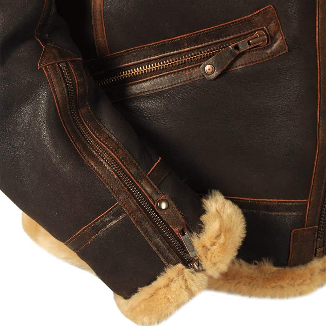 Logan™ | Giacca Aviatore da Uomo | Con Fodera in Shearling