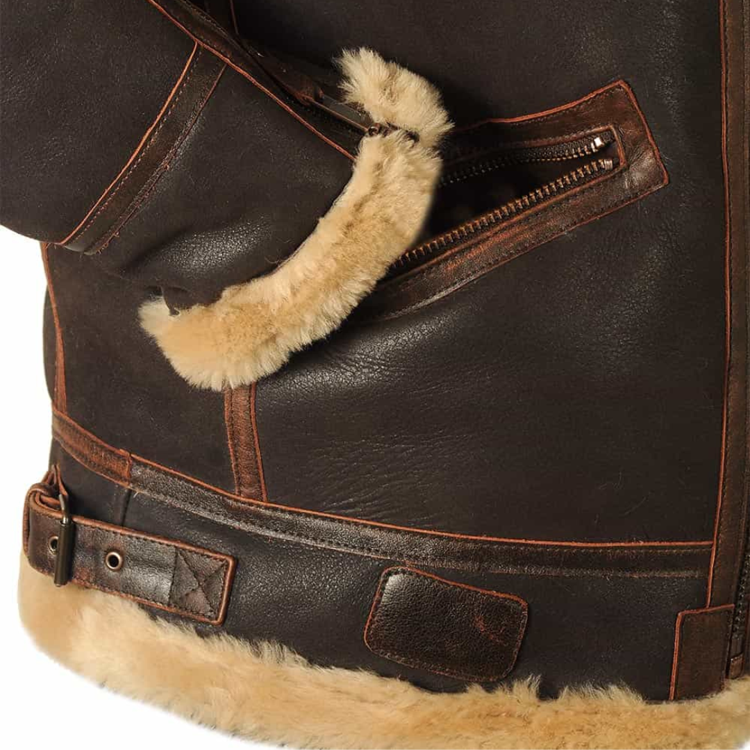 Logan™ | Giacca Aviatore da Uomo | Con Fodera in Shearling