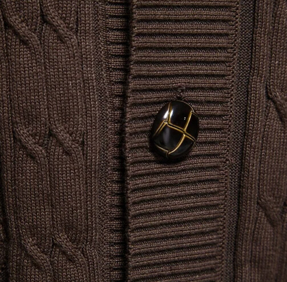 Rowan | Cardigan con Collo Rolled a Maglia
