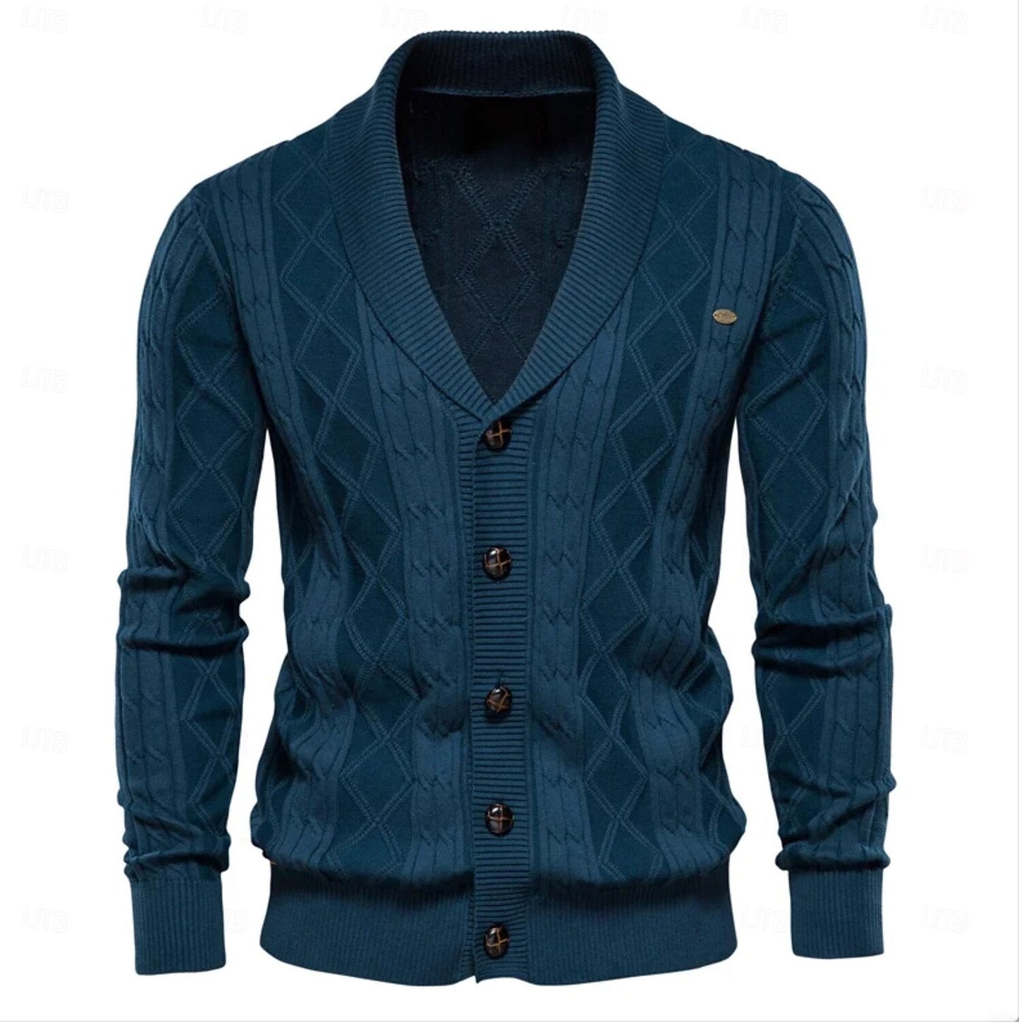Rowan | Cardigan con Collo Rolled a Maglia