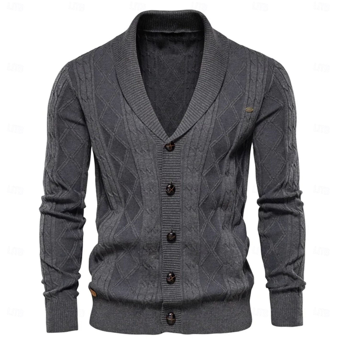 Rowan | Cardigan con Collo Rolled a Maglia