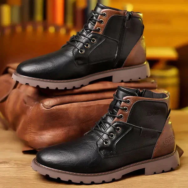Jethro | Stivali stringati in pelle resistente