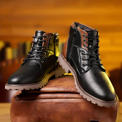 Jethro | Stivali stringati in pelle resistente