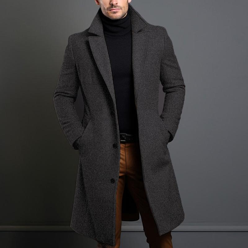 Maxim™ | Cappotto da uomo monopetto con colletto a punta | Lunghezza media