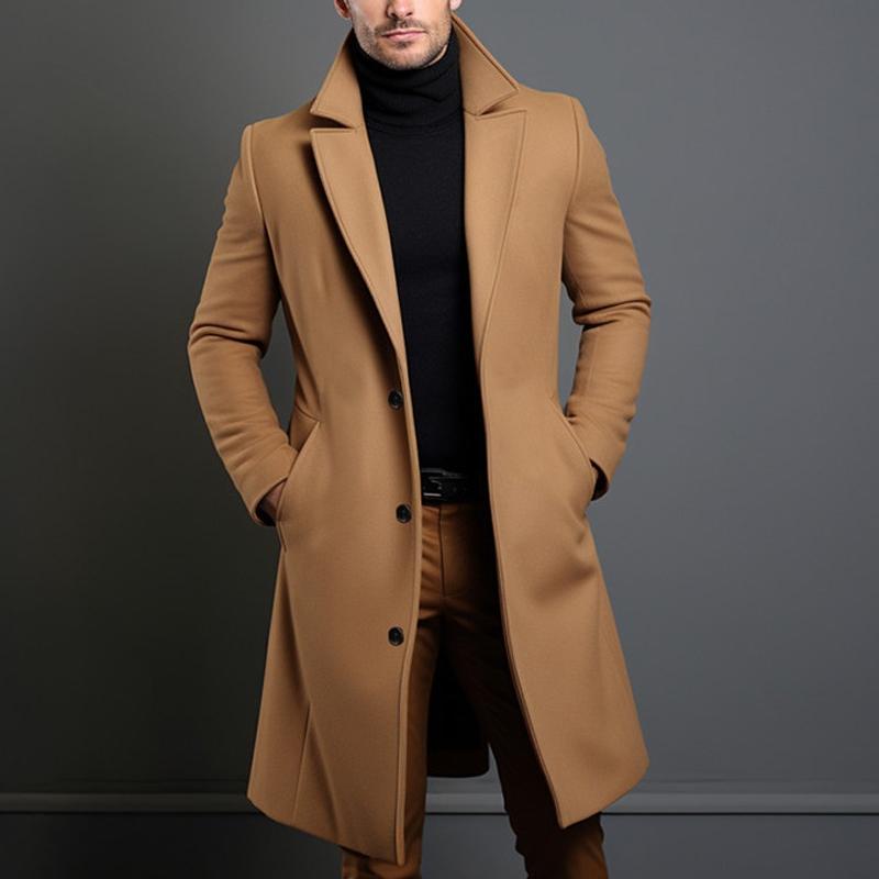 Maxim™ | Cappotto da uomo monopetto con colletto a punta | Lunghezza media