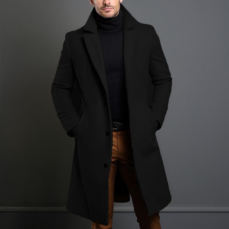 Maxim™ | Cappotto da uomo monopetto con colletto a punta | Lunghezza media