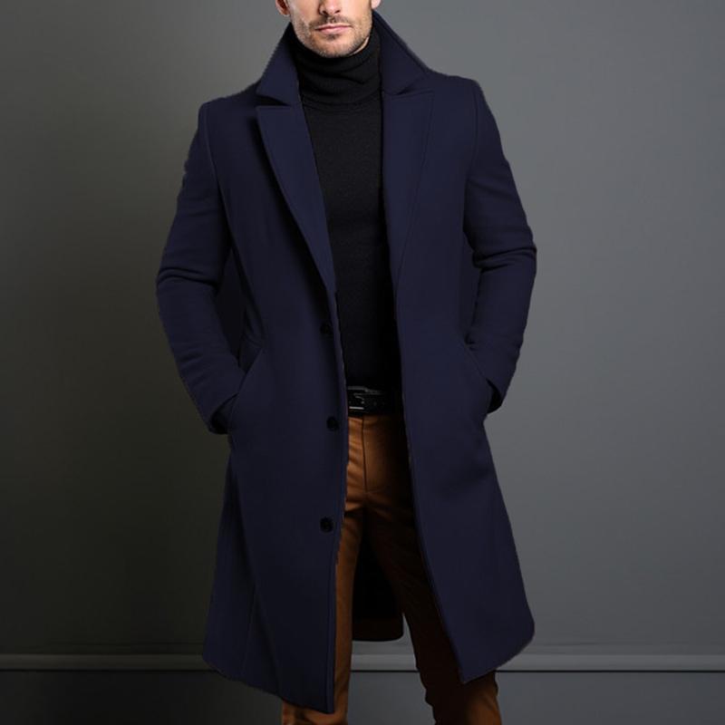 Maxim™ | Cappotto da uomo monopetto con colletto a punta | Lunghezza media